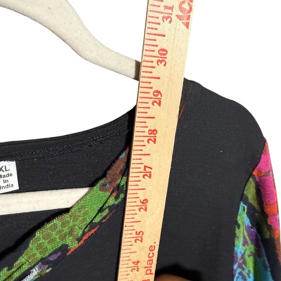 Parsley & Sage V Neck Abstract Print Blouse Top Women's Multicolor XL Boho - Picture 5 of 8